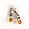 1513 Brass earrings with Citrine