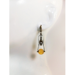 1513 Brass earrings with Citrine