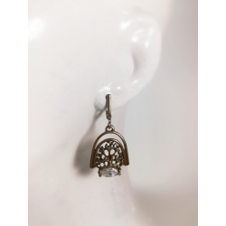 2256 Brass earrings with Zircon
