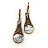 2341 Brass earrings with Dendritic Agate