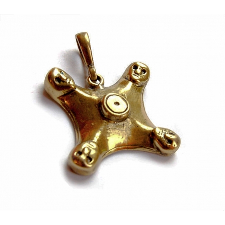 1061 Brass pendant with Four Heads