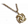 666 Brass pendant - swastika with the serpent's heads