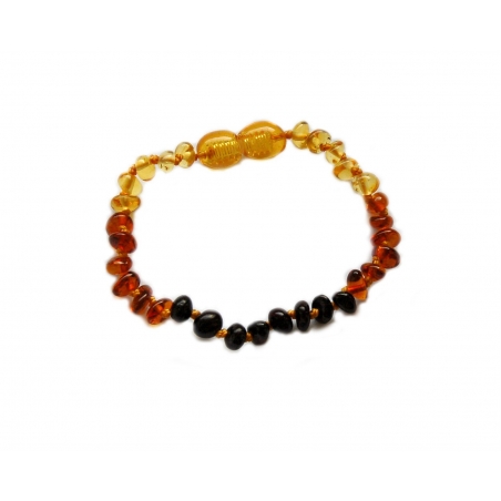 Baltic amber teething bracelet "Honey rainbow"