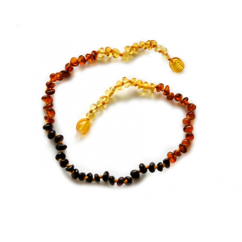 Baltic amber teething necklace "Honey rainbow"