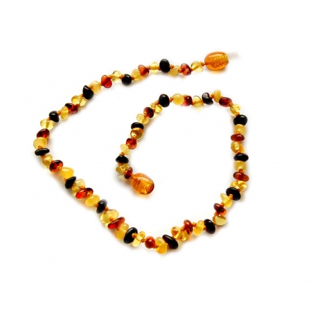 Baltic amber teething necklace "Colorful"