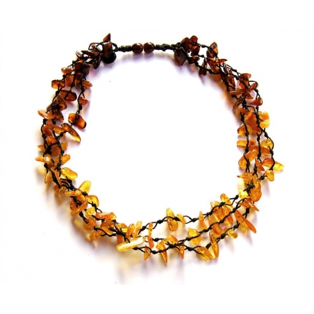 Baltic amber necklace "Honey rainbow"
