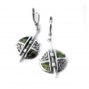 1575 Silver earrings with Serpentine Ag 925