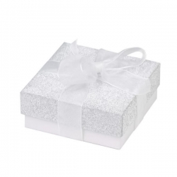 Silver giftbox with a ribbon