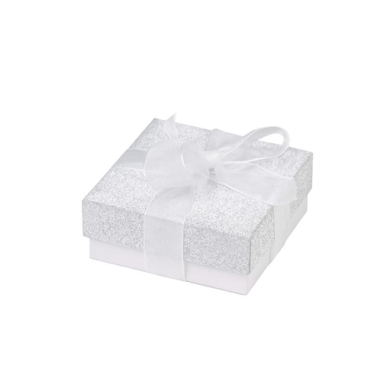 Silver giftbox with a ribbon
