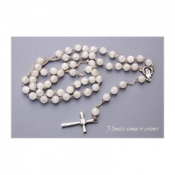Silver Rosary with Moonstone [R030]